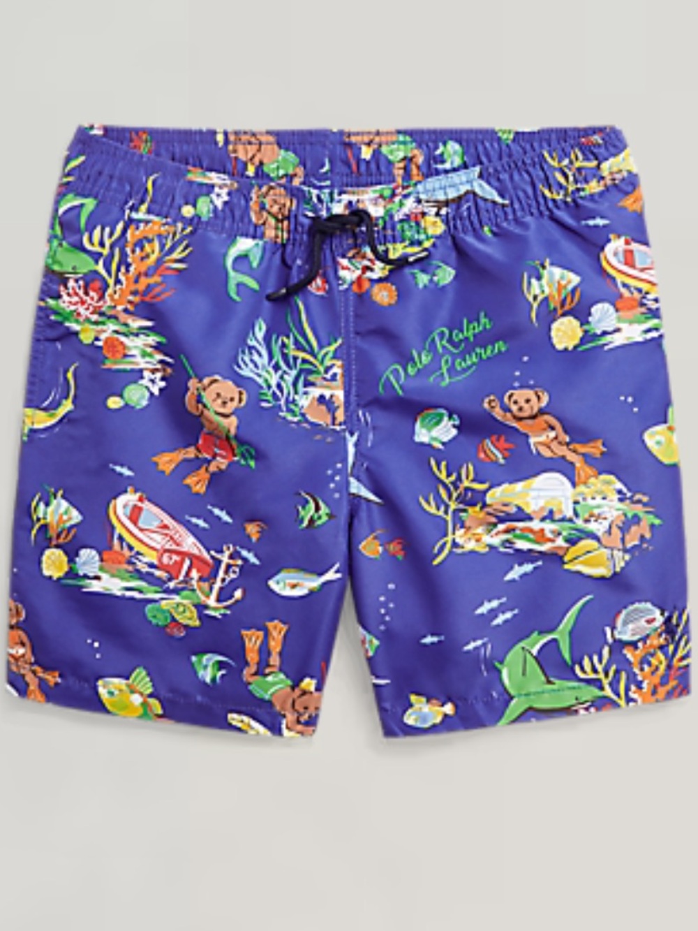 NWT Polo by Ralph Lauren Boys Travelers Polo Bear Swim Trunks